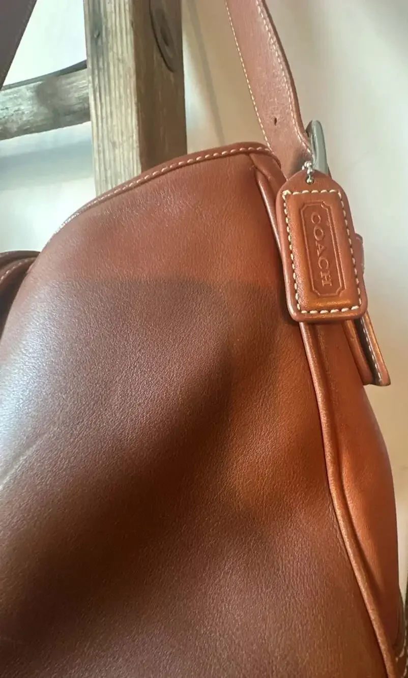 Coach Vintage Brown Leather Buckle Hobo Shoulder Bag 7583